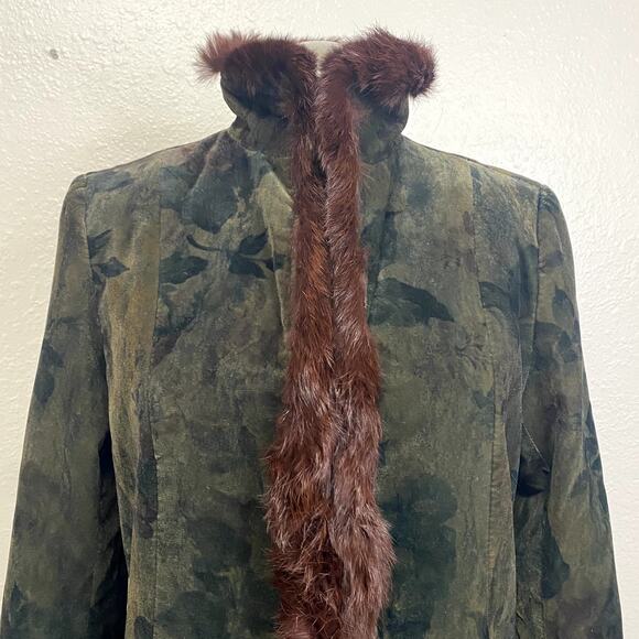 Vintage Madeline Velvet and Genuine Fur Trim Floor Length Coat Grunge Goth - Picture 10 of 16